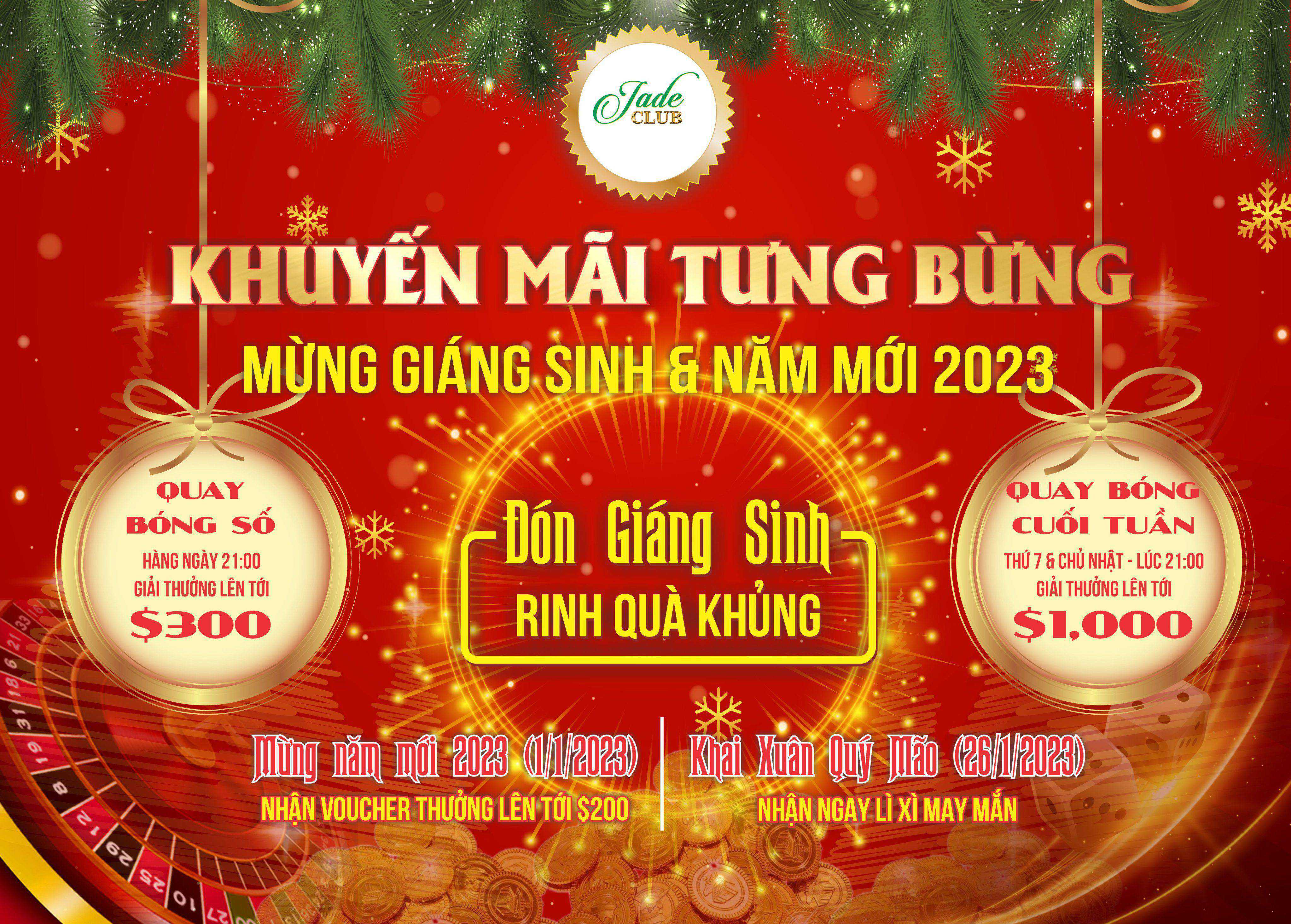 Christmas & NewYear 2023 Promotion – Jade Club Hanoi